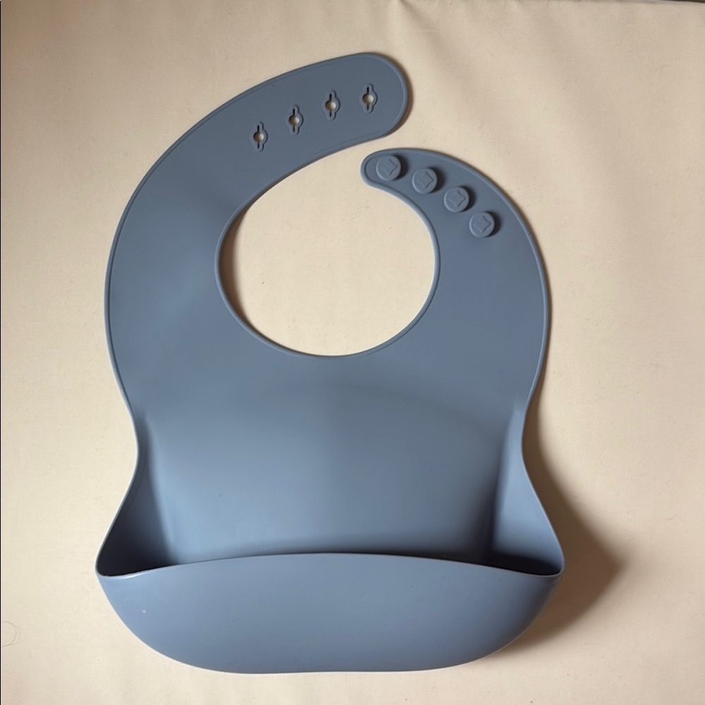 Gray Silicone Baby Bib
